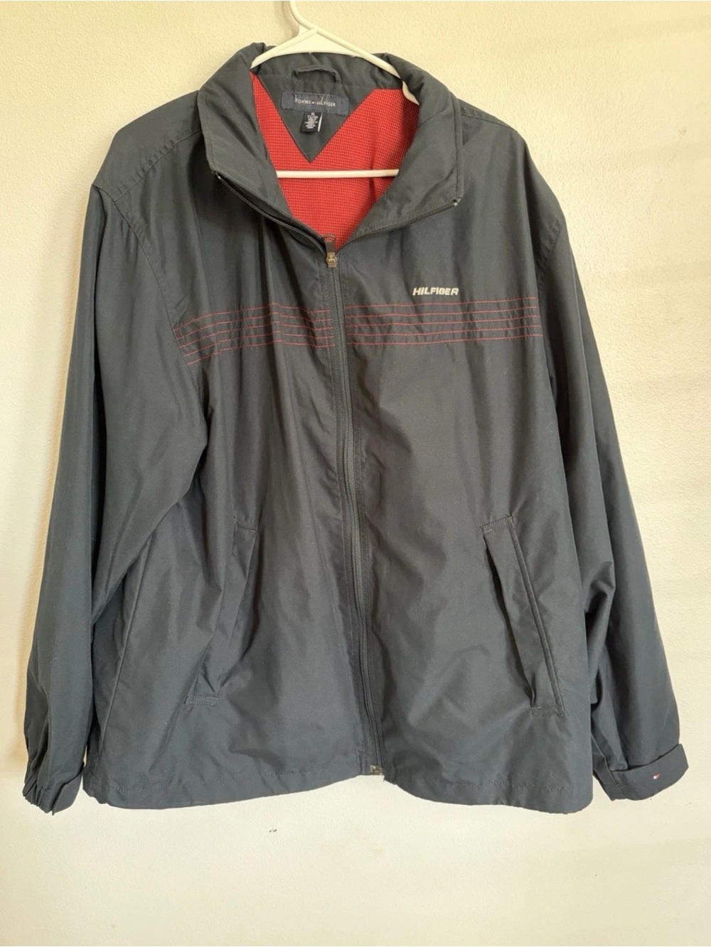 Tommy Hilfiger Mens Full Zip Windbreaker Jacket Size XL Yacht Coat